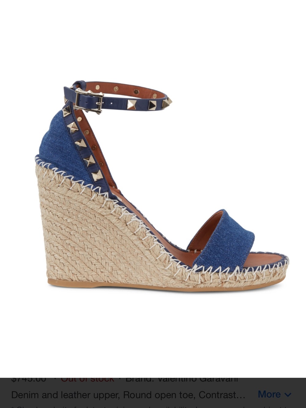 Valentino denim sandals size 37